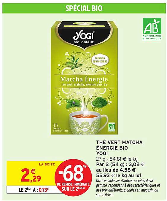 THÉ VERT MATCHA ÉNERGIE BIO YOGI