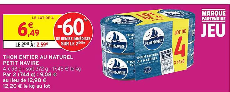 THON ENTIER AU NATUREL PETIT NAVIRE