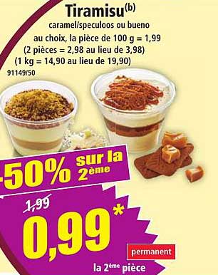 Tiramisu(b) caramel/speculoos ou bueno