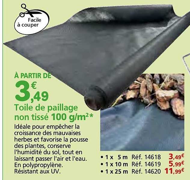 Toile de paillage non tissé 100 g/m²