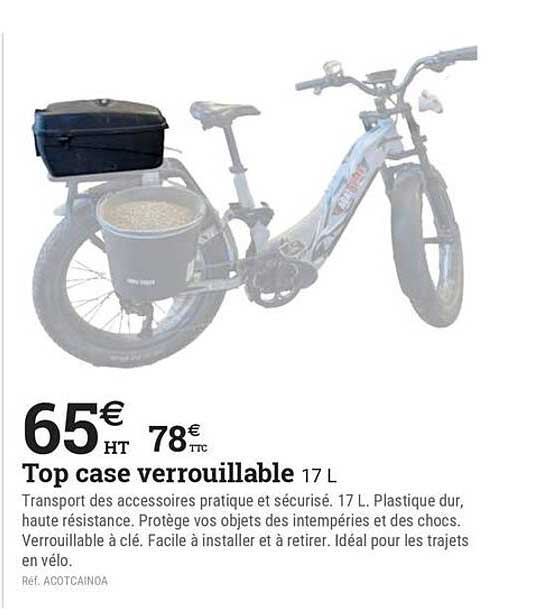 Top case verrouillable 17 L