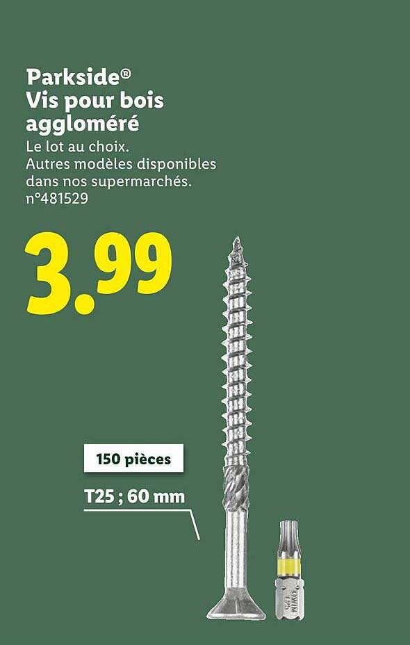 Vis pour bois aggloméré Parkside
