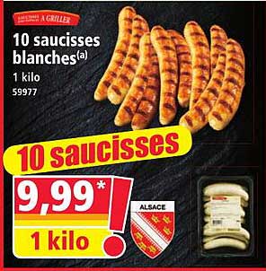 10 saucisses blanches(a)