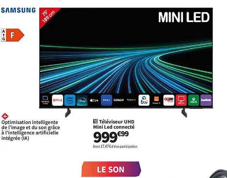10 Téléviseur UHD Mini Led connecté