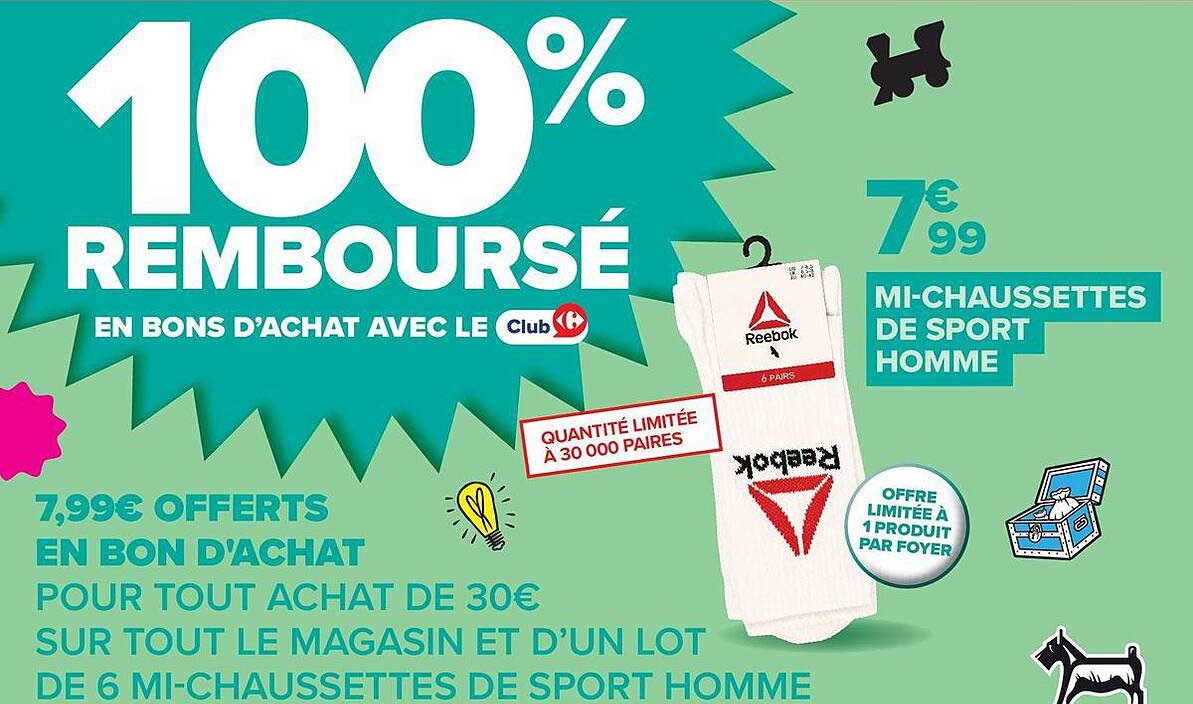 100% REMBOURSÉ EN BONS D’ACHAT AVEC LE Club