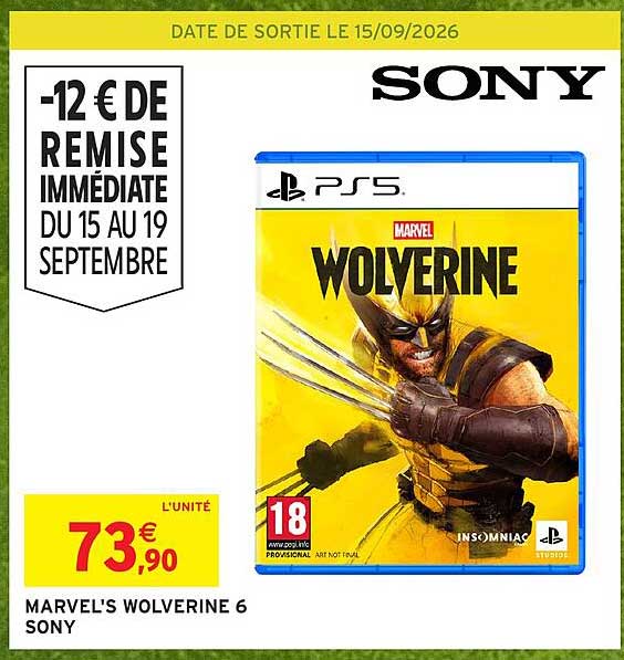 -12 € DE REMISE IMMÉDIATE DU 15 AU 19 SEPTEMBRE