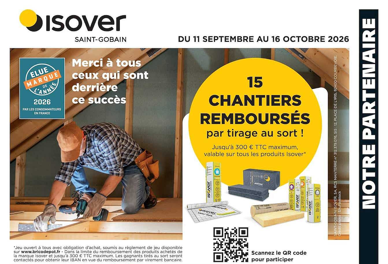 15 CHANTIERS REMBOURSÉS par tirage au sort !