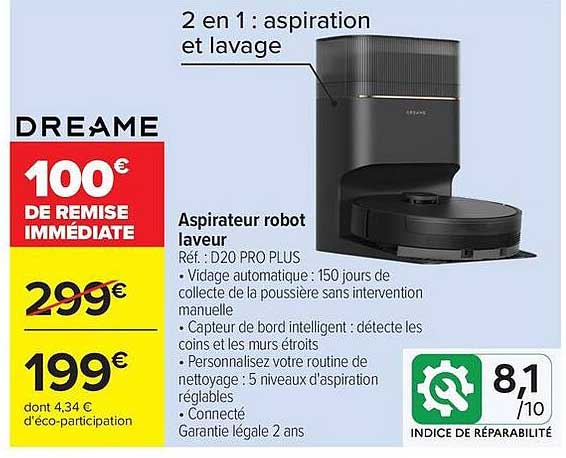 2 en 1 : aspiration et lavage