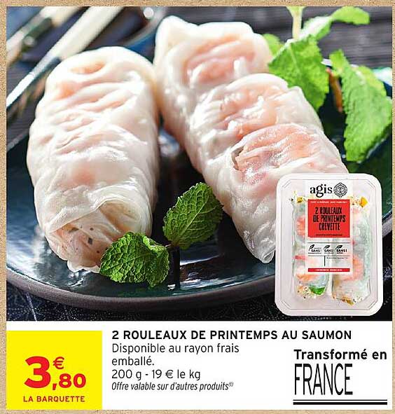 2 ROULEAUX DE PRINTEMPS AU SAUMON