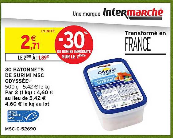 30 BÂTONNETS DE SURIMI MSC ODYSSÉE