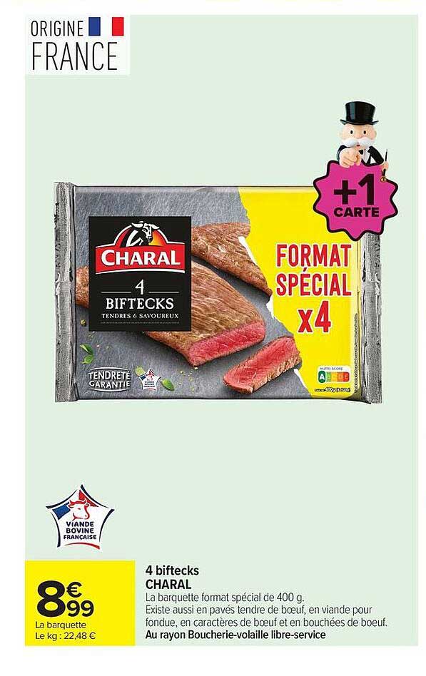 4 biftecks CHARAL