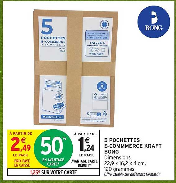 5 POCHETTES E-COMMERCE KRAFT BONG