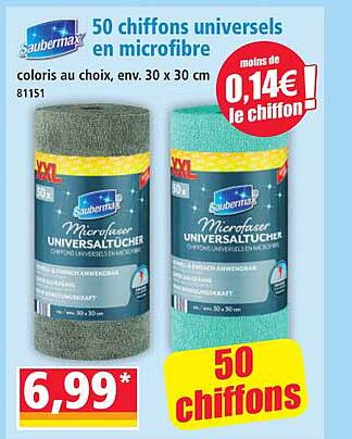 50 chiffons universels en microfibre