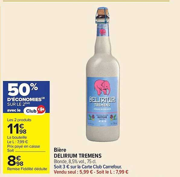 50% d'économies sur le 2ème avec le Club Carrefour
