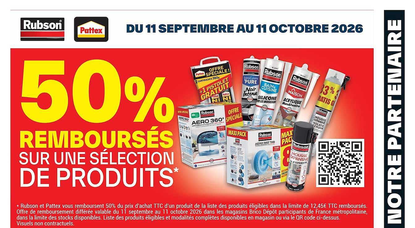50% REMBOURSÉS SUR UNE SÉLECTION DE PRODUITS*