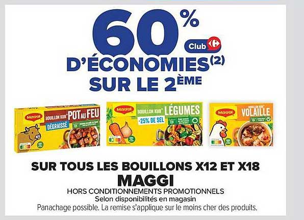 60% d'économies Club sur le 2ème