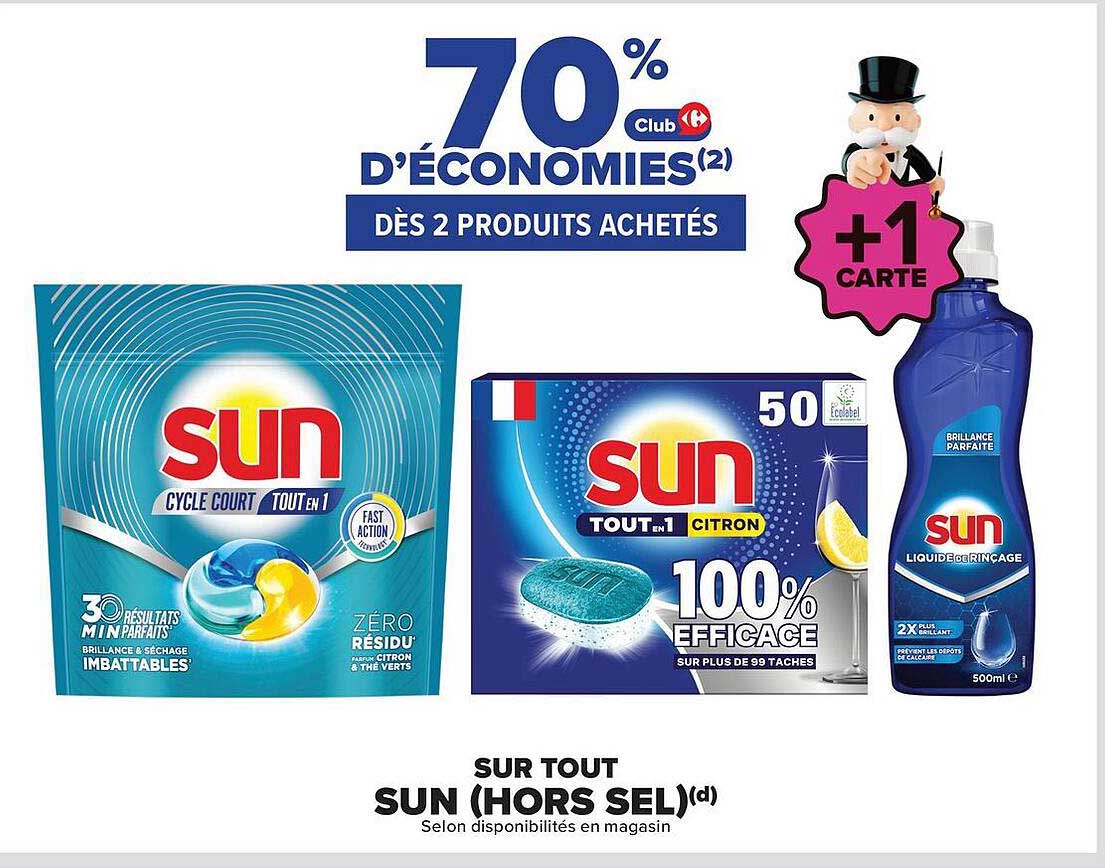 70% d’économies(2) dès 2 produits achetés
