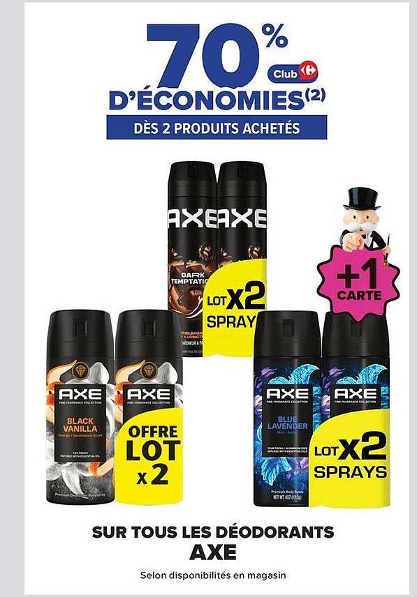 70% D'ÉCONOMIES(2) DÈS 2 PRODUITS ACHETÉS