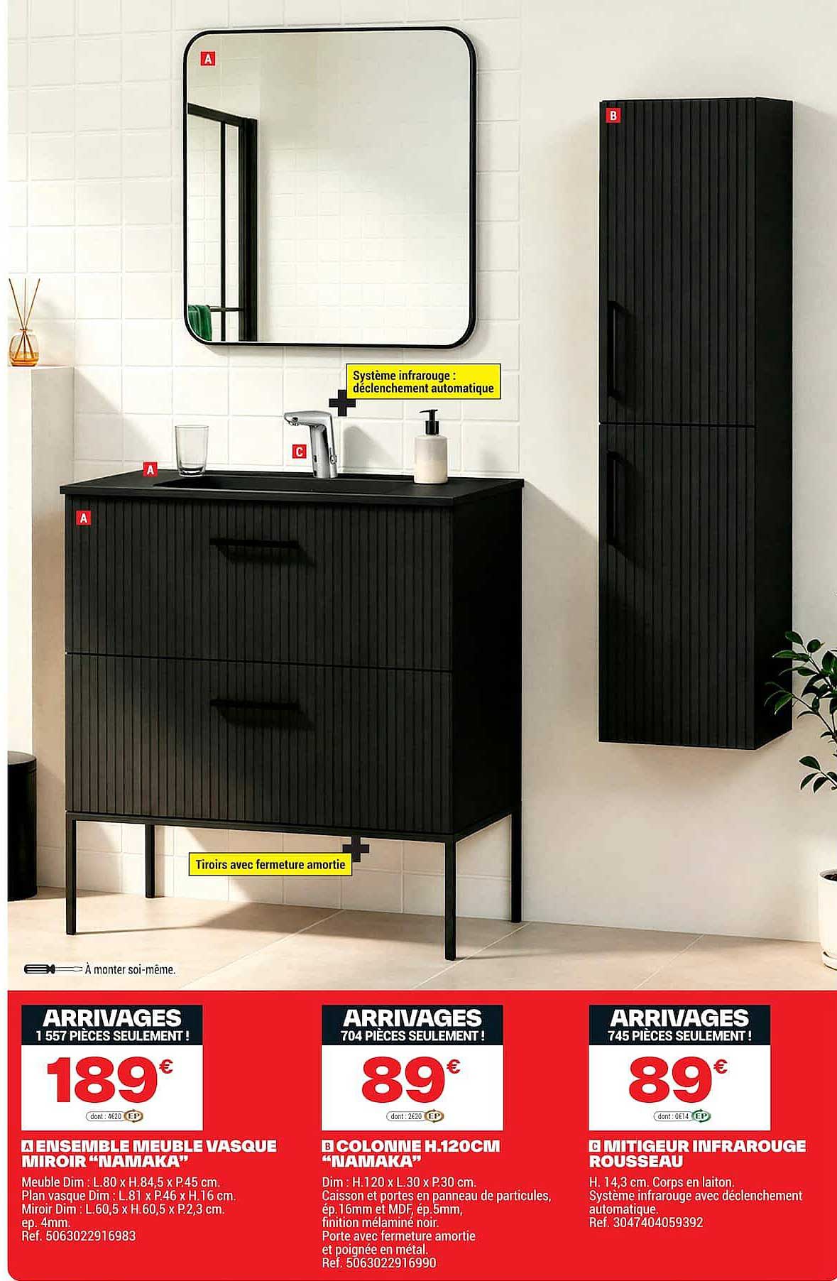 A ENSEMBLE MEUBLE VASQUE MIROIR “NAMAKA”