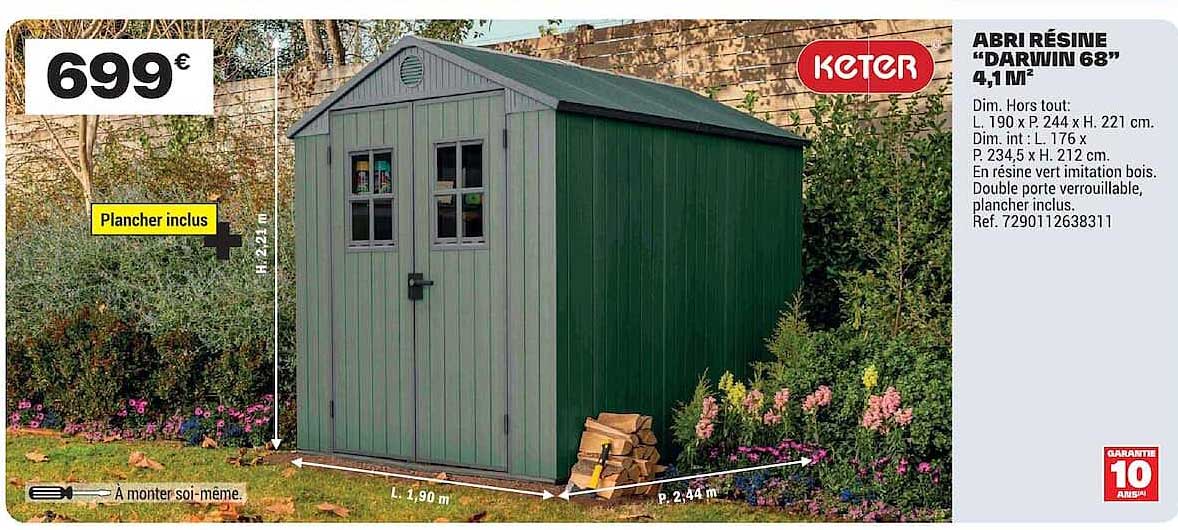 ABRI RÉSINE “DARWIN 68” 4,1 M²
