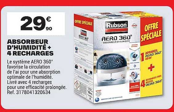 ABSORBEUR D'HUMIDITÉ + 4 RECHARGES