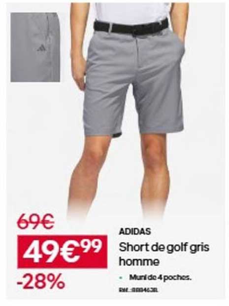 ADIDAS Short de golf gris homme