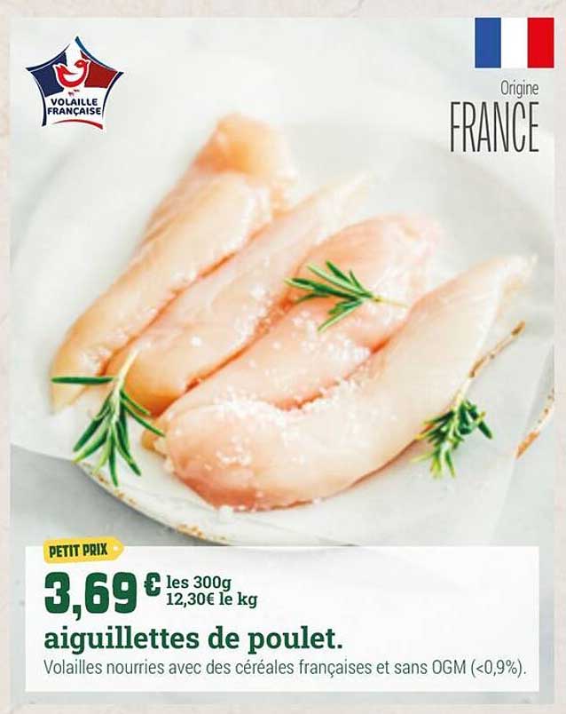 aiguillettes de poulet.
