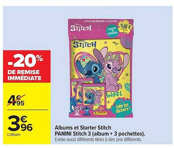 Albums et Starter Stitch PANINI Stitch 3 (album + 3 pochettes).