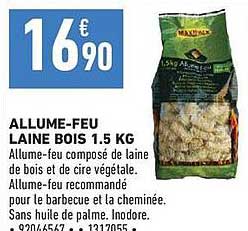 ALLUME-FEU LAINE BOIS 1.5 KG