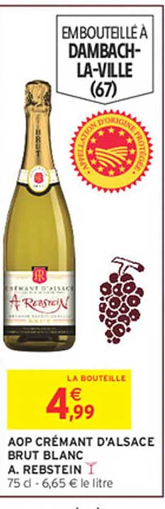 AOP CRÉMANT D'ALSACE BRUT BLANC A. REBSTEIN 75 cl