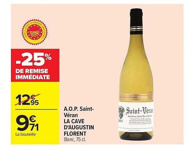 A.O.P. Saint-Véran LA CAVE D'AUGUSTIN FLORENT Blanc, 75 cl.