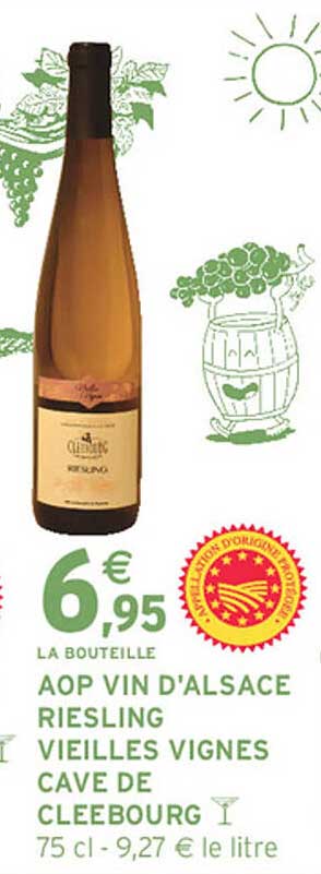 AOP VIN D'ALSACE RIESLING VIEILLES VIGNES CAVE DE CLEEBOURG