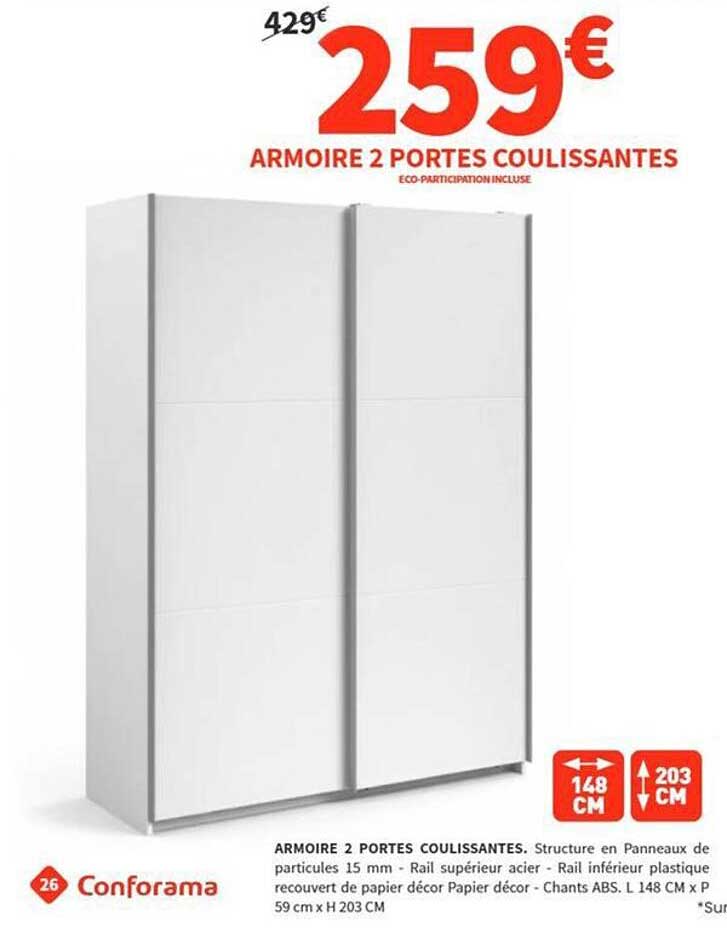 ARMOIRE 2 PORTES COULISSANTES