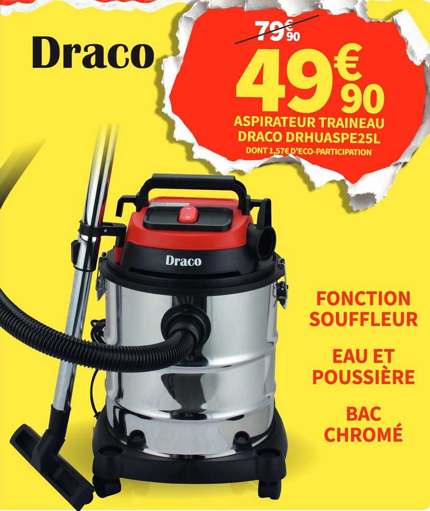 ASPIRATEUR TRAINEAU DRACO DRHUASPE25L
