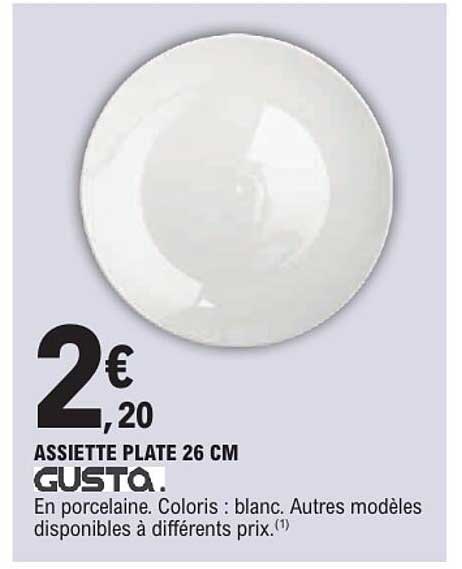 ASSIETTE PLATE 26 CM GUSTO.
