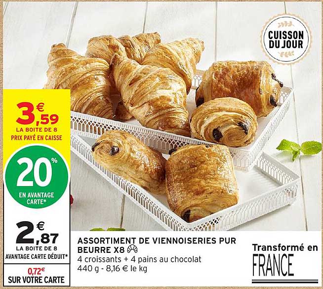 ASSORTIMENT DE VIENNOISERIES PUR BEURRE X8
