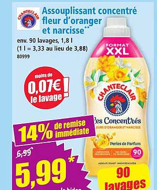 Assouplissant concentré fleur d'oranger et narcisse