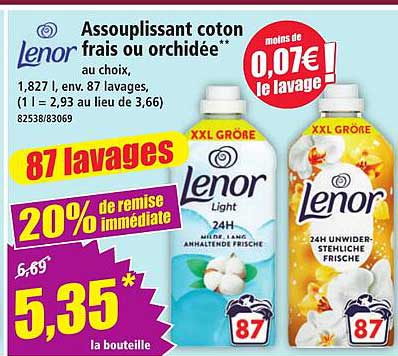 Assouplissant coton frais ou orchidée**