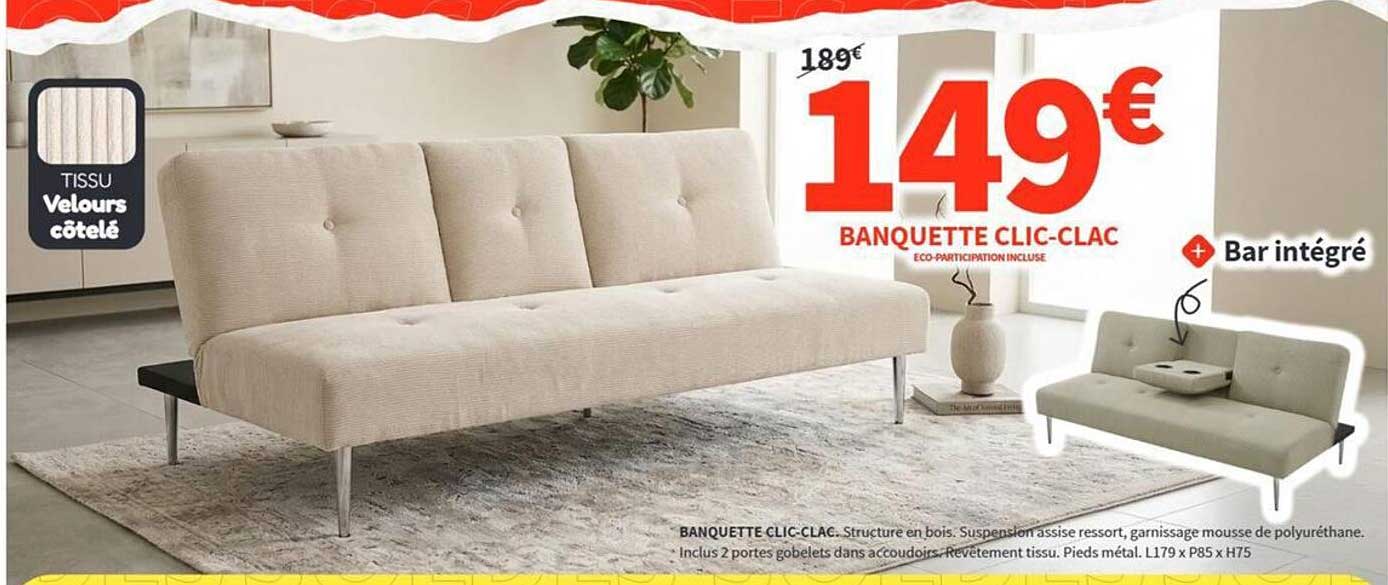BANQUETTE CLIC-CLAC