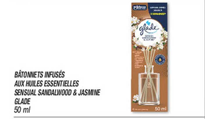 BÂTONNETS INFUSÉS AUX HUILES ESSENTIELLES SENSUAL SANDALWOOD & JASMINE GLADE 50 ml