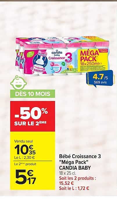 Bébé Croissance 3 "Méga Pack" CANDIA BABY