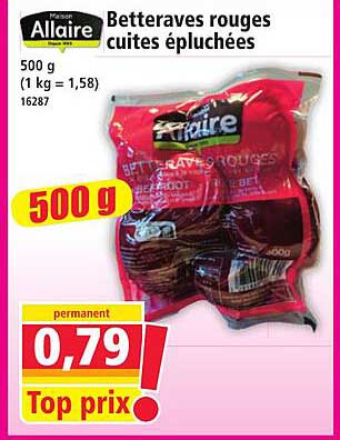Betteraves rouges cuites épluchées