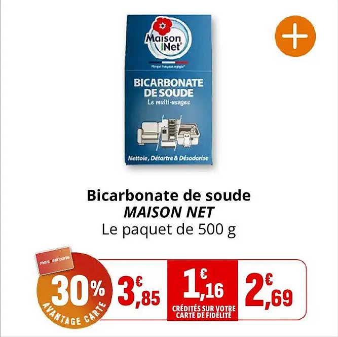 Bicarbonate de soude MAISON NET Le paquet de 500 g