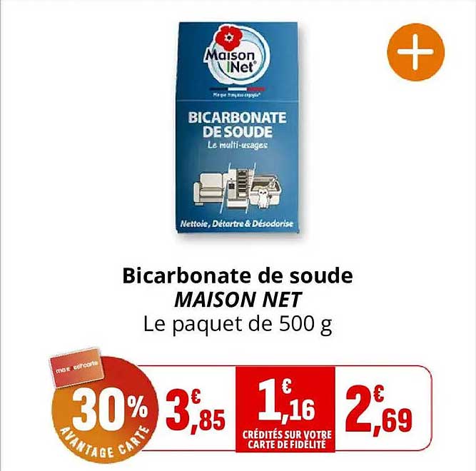 Bicarbonate de soude MAISON NET Le paquet de 500 g