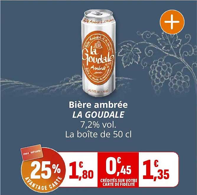Bière ambrée LA GOUDALE 7,2% vol. La boîte de 50 cl
