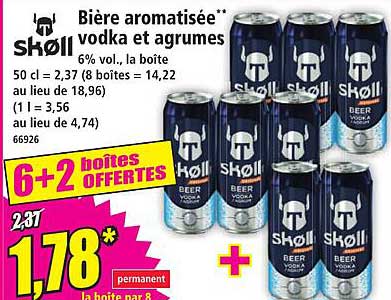 Bière aromatisée** vodka et agrumes