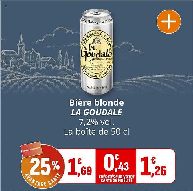 Bière blonde LA GOUDALE 7,2% vol. La boîte de 50 cl
