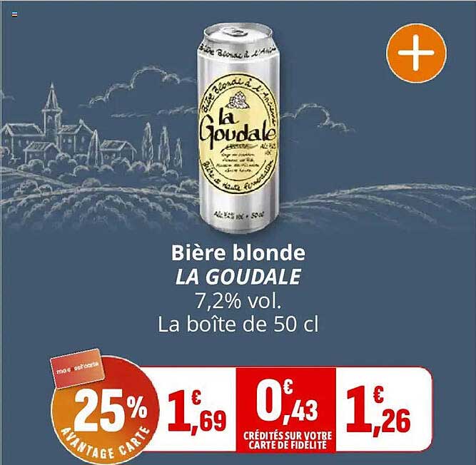 Bière blonde LA GOUDALE 7,2% vol. La boîte de 50 cl