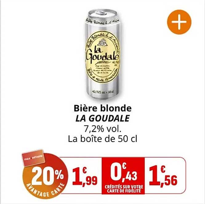 Bière blonde LA GOUDALE 7,2% vol. La boîte de 50 cl