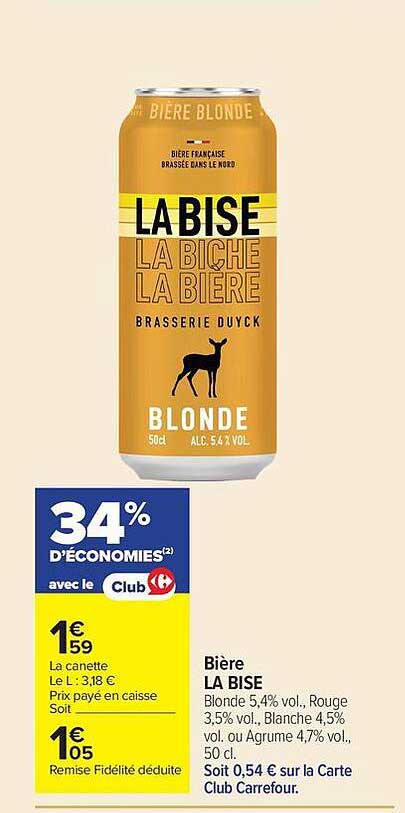 Bière LA BISE